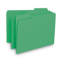 Smead Interior File Folders, 1/3-Cut Tabs: Assorted, Letter Size, 0.75" Expansion, Green, 100/Box (10247)