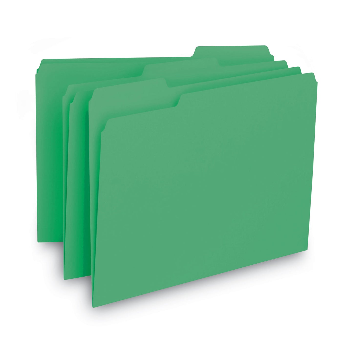 Smead Interior File Folders, 1/3-Cut Tabs: Assorted, Letter Size, 0.75" Expansion, Green, 100/Box (10247)