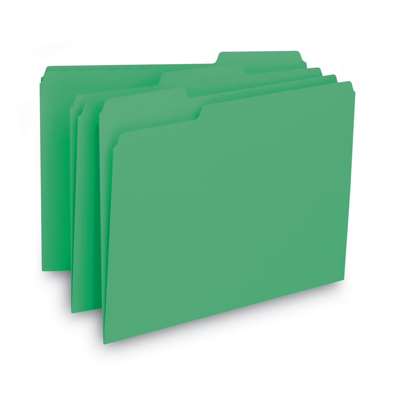 Smead Interior File Folders, 1/3-Cut Tabs: Assorted, Letter Size, 0.75" Expansion, Green, 100/Box (10247)