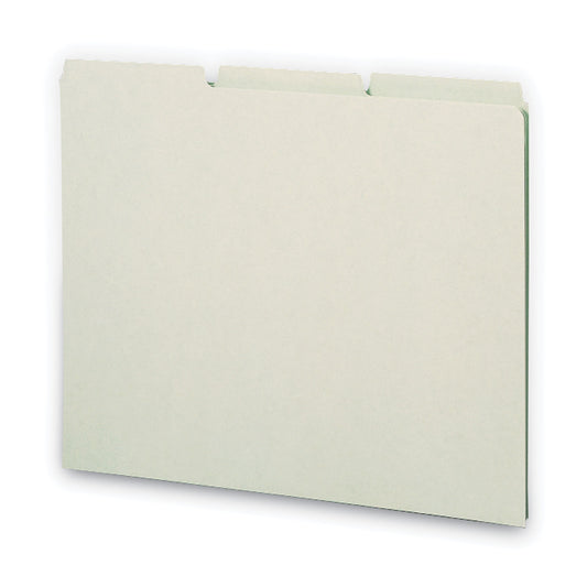 Smead Recycled Blank Top Tab File Guides, 1/3-Cut Top Tab, Blank, 8.5 x 11, Green, 100/Box (50334)