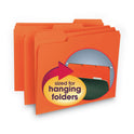 Smead Interior File Folders, 1/3-Cut Tabs: Assorted, Letter Size, 0.75" Expansion, Orange, 100/Box (10259)