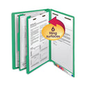 Smead Colored End Tab Classification Folders with Dividers, 2" Expansion, 2 Dividers, 6 Fasteners, Letter Size, Green, 10/Box (26837)