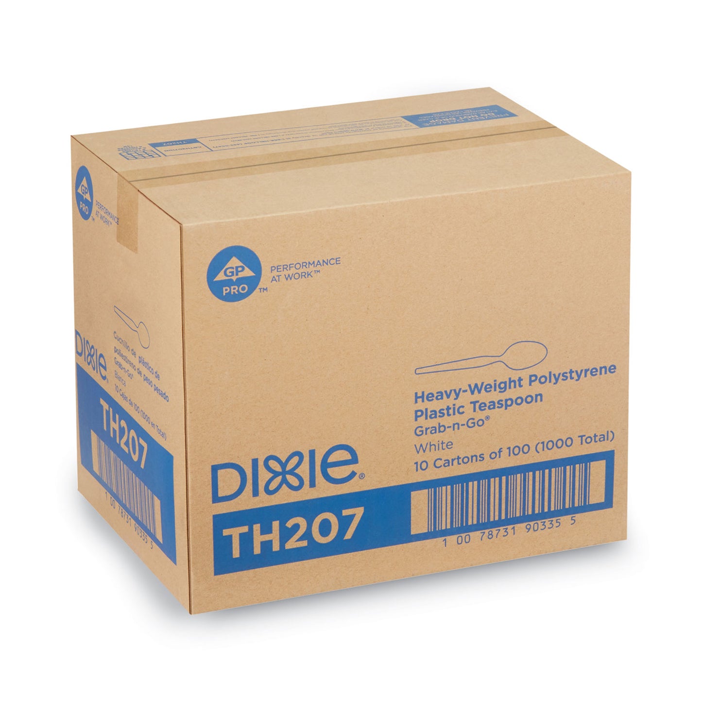 Dixie Plastic Cutlery, Heavyweight Teaspoons, White, 1,000/Carton (TH207CT)