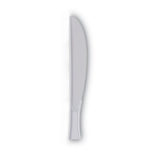 Dixie Plastic Cutlery, Heavy Mediumweight Knives, White, 1,000/Carton (KM217)