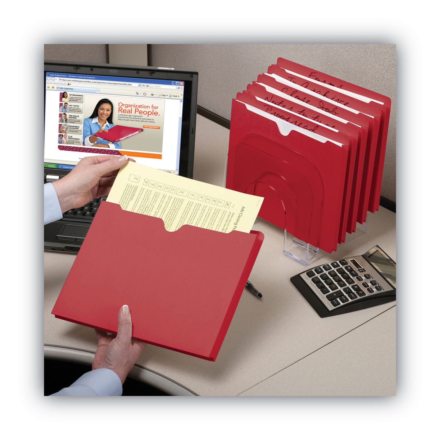 Smead Colored File Jackets with Reinforced Double-Ply Tab, Straight Tab, Letter Size, Red, 50/Box (75569)