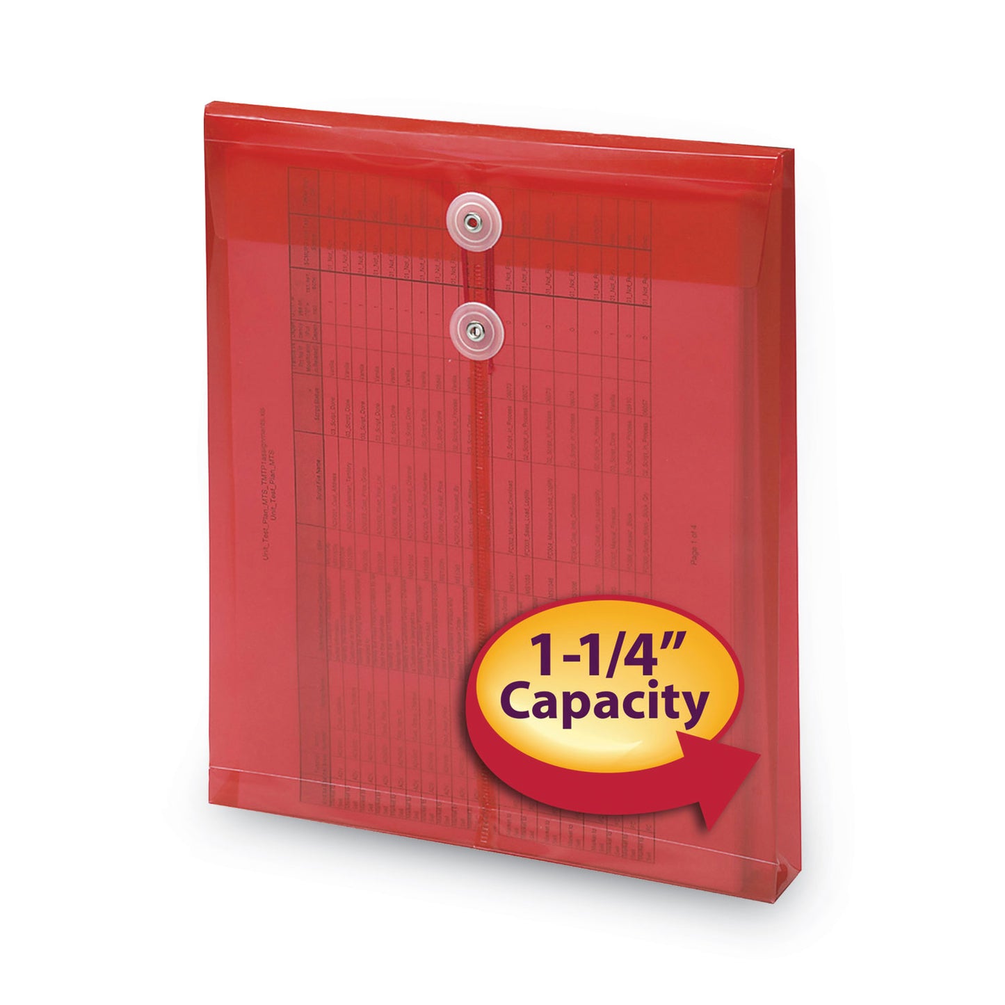 Smead Poly String and Button Interoffice Envelopes, Open-End (Vertical), 9.75 x 11.63, Transparent Red, 5/Pack (89547)