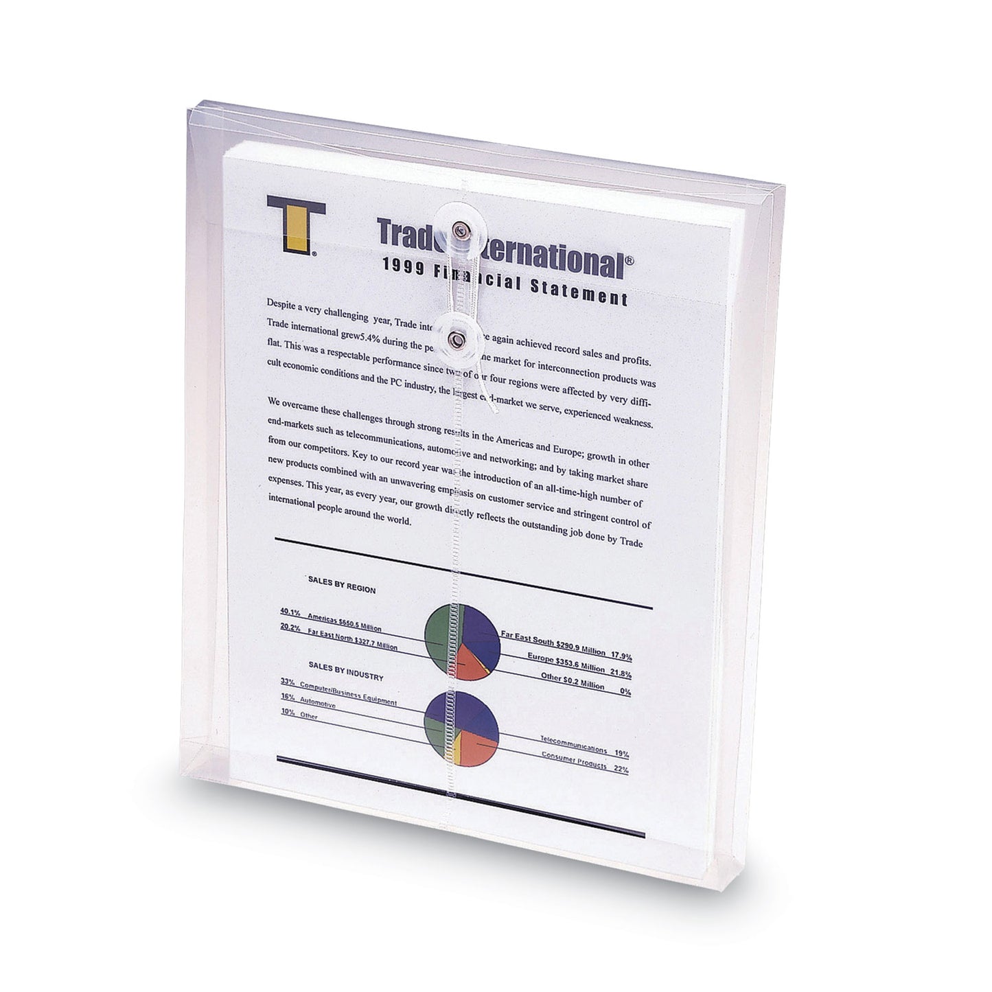 Smead Poly String and Button Interoffice Envelopes, Open-End (Vertical), 9.75 x 11.63, Clear, 5/Pack (89540)