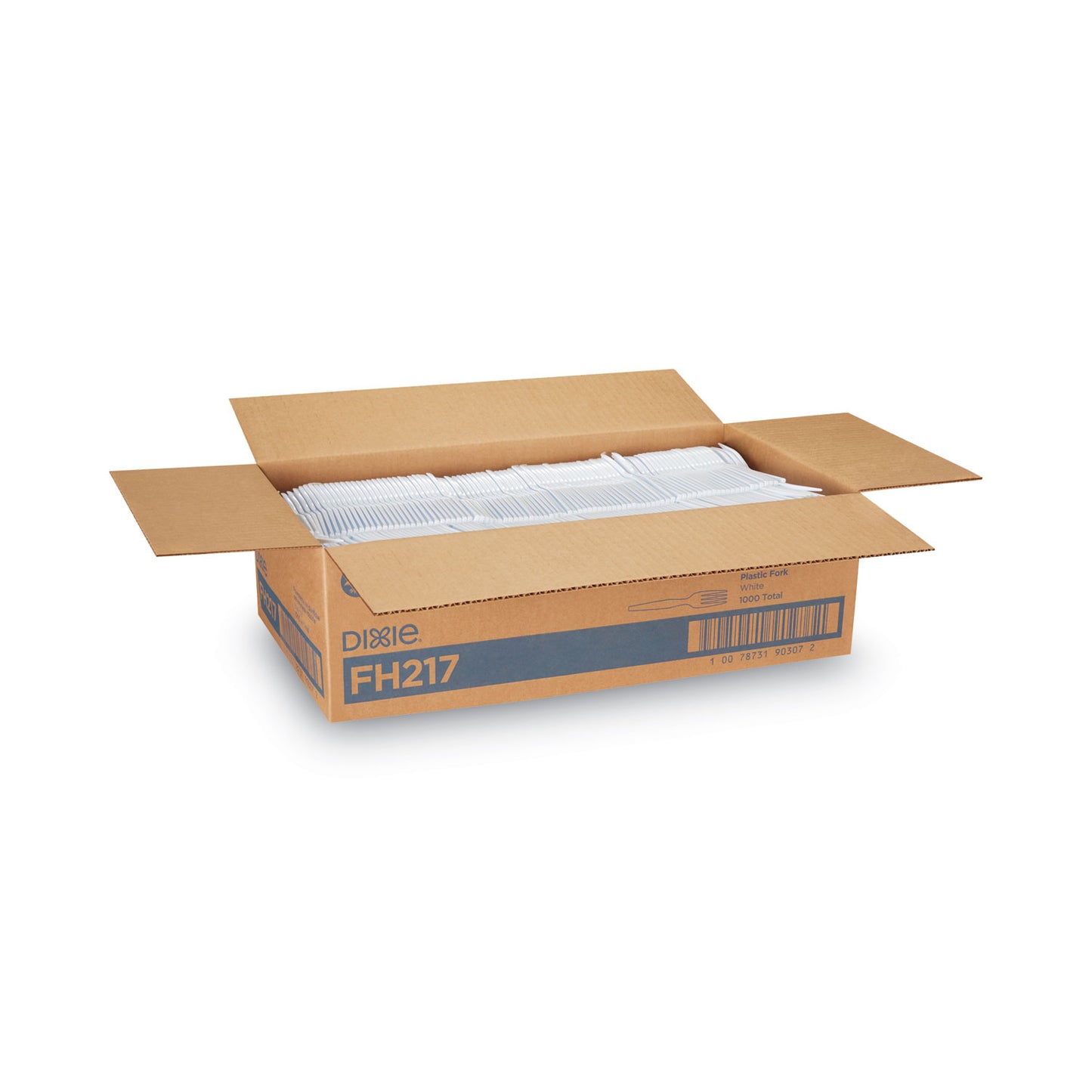 Dixie Plastic Cutlery, Heavyweight Forks, White, 1,000/Carton (FH217)