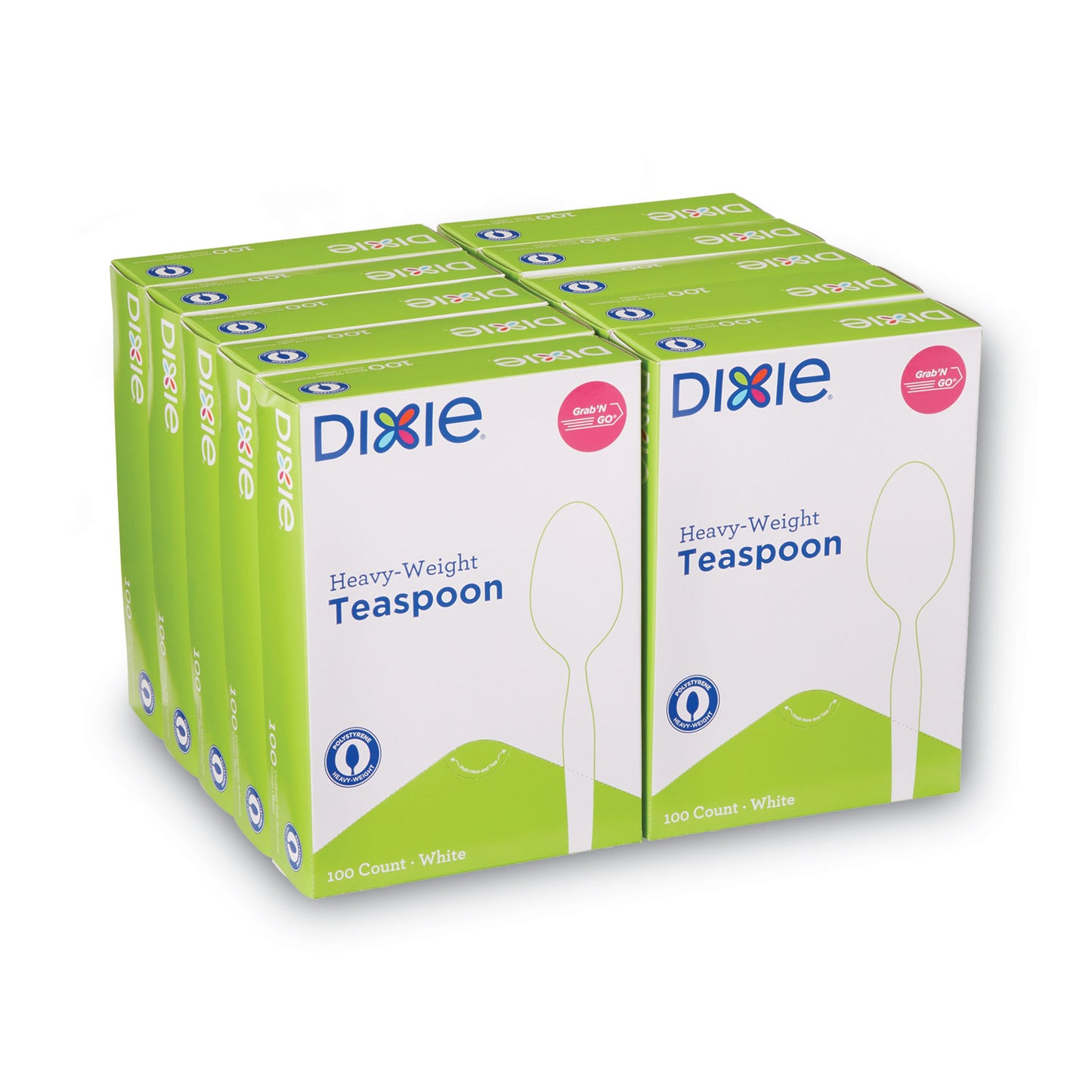 Dixie Plastic Cutlery, Heavyweight Teaspoons, White, 1,000/Carton (TH207CT)