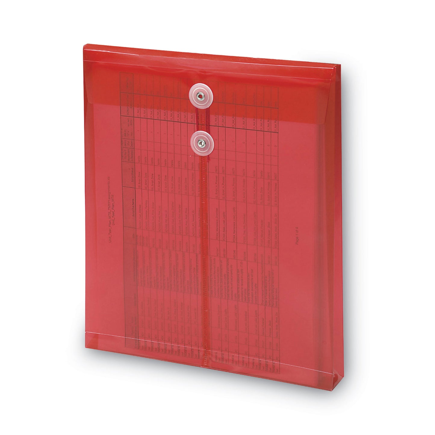Smead Poly String and Button Interoffice Envelopes, Open-End (Vertical), 9.75 x 11.63, Transparent Red, 5/Pack (89547)