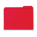 Smead Top Tab Poly Colored File Folders, 1/3-Cut Tabs: Assorted, Letter Size, 0.75" Expansion, Red, 24/Box (10501)