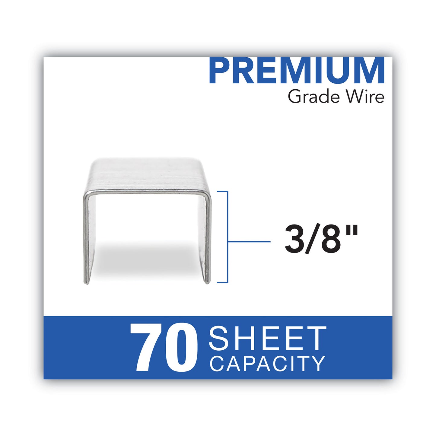 Swingline Optima High-Capacity Staples, 0.38" Leg, 0.5" Crown, Steel, 125/Strip, 20 Strips/Box (35550)