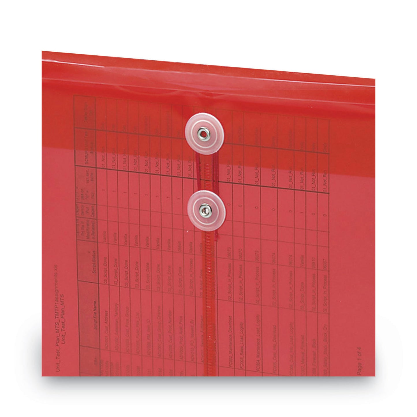 Smead Poly String and Button Interoffice Envelopes, Open-End (Vertical), 9.75 x 11.63, Transparent Red, 5/Pack (89547)