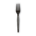 Dixie Plastic Cutlery, Heavyweight Forks, Black, 1,000/Carton (FH517)