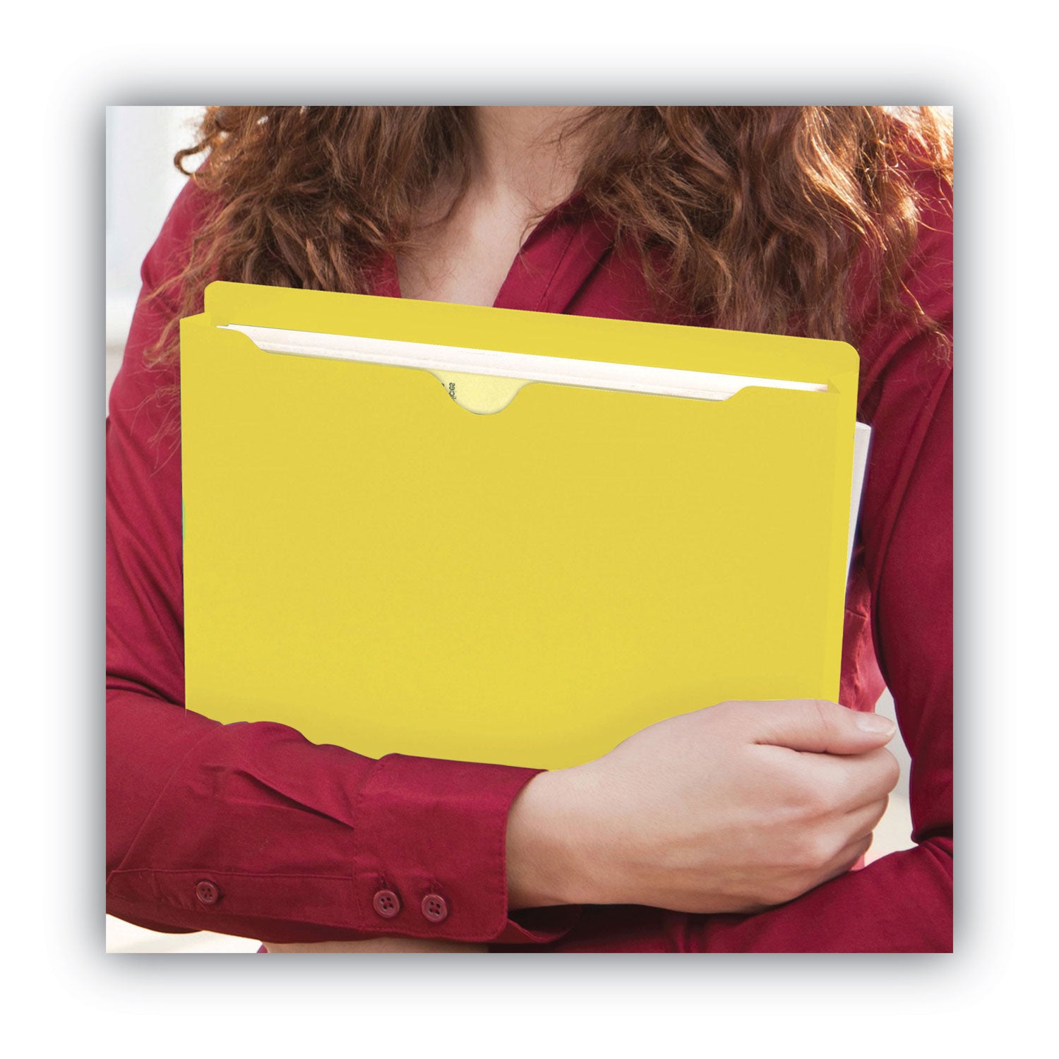 Smead Colored File Jackets with Reinforced Double-Ply Tab, Straight Tab, Letter Size, Yellow, 50/Box (75571)