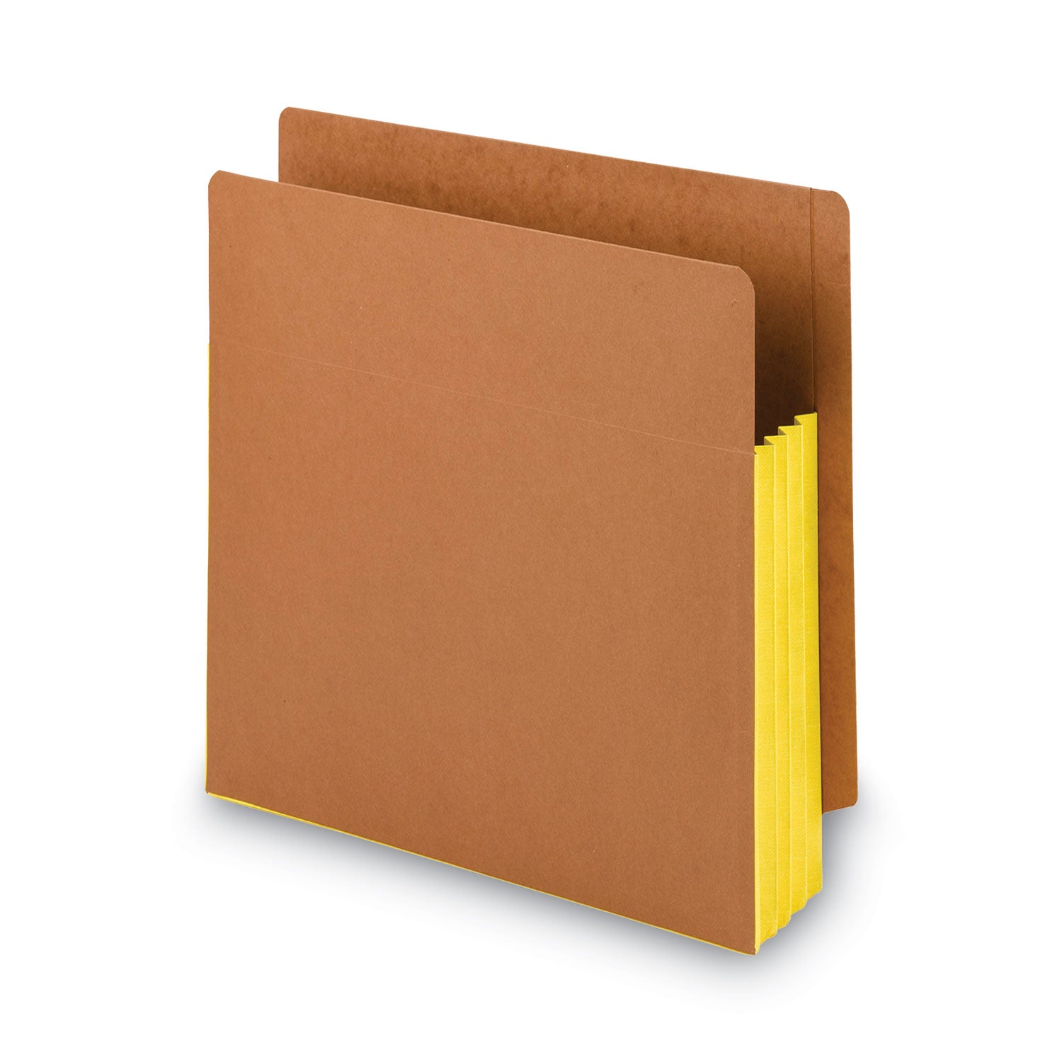 Smead Redrope Drop-Front End Tab File Pockets, Fully Lined 6.5" High Gussets, 3.5" Expansion, Letter Size, Redrope/Yellow, 10/Box (73688)