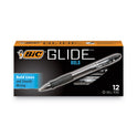 BIC GLIDE Bold Ballpoint Pen, Retractable, Bold 1.6 mm, Black Ink, Smoke Barrel, Dozen (VLGB11BK)