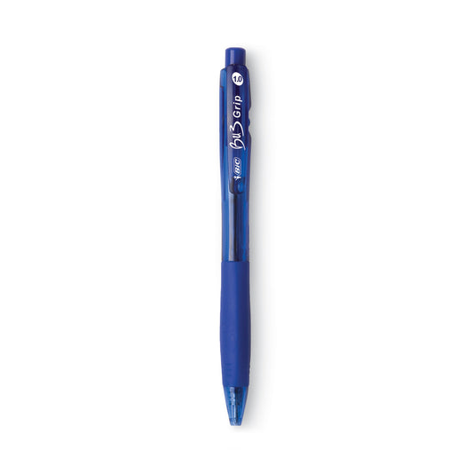 BIC BU3 Ballpoint Pen, Retractable, Bold 1 mm, Blue Ink, Translucent Blue/Blue Barrel, Dozen (BU311BE)