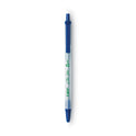 BIC Ecolutions Clic Stic Ballpoint Pen, Retractable, Medium 1 mm, Blue Ink, Translucent Frost/Blue Barrel, Dozen (CSEM11BE)