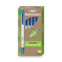 BIC Ecolutions Clic Stic Ballpoint Pen, Retractable, Medium 1 mm, Blue Ink, Translucent Frost/Blue Barrel, Dozen (CSEM11BE)