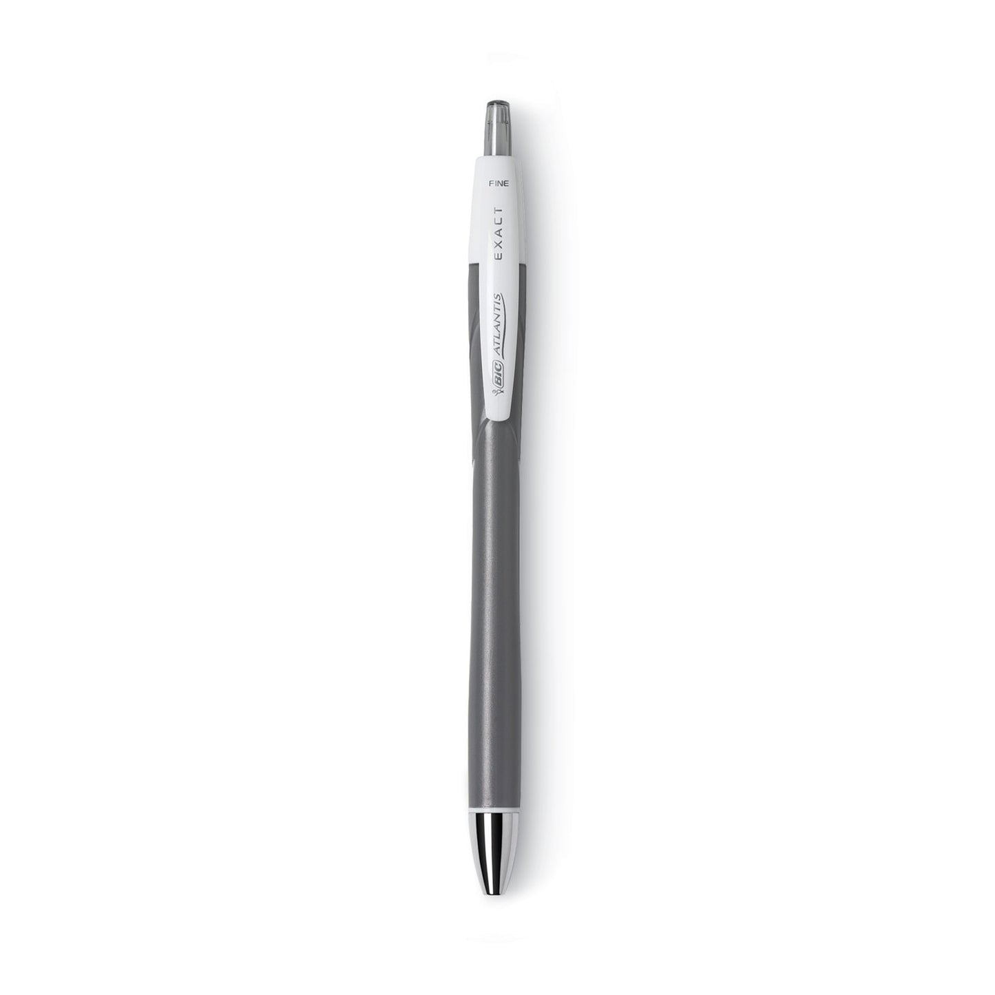 BIC GLIDE Exact Ballpoint Pen, Retractable, Fine 0.7 mm, Black Ink, Black Barrel, Dozen (VCGN11BK)