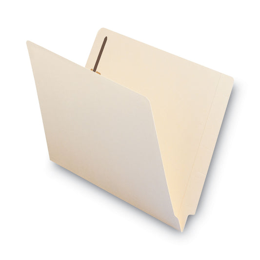 Smead End Tab Fastener Folders with Reinforced Straight Tabs, 14-pt Manila, 2 Fasteners, Letter Size, Manila Exterior, 50/Box (34215)