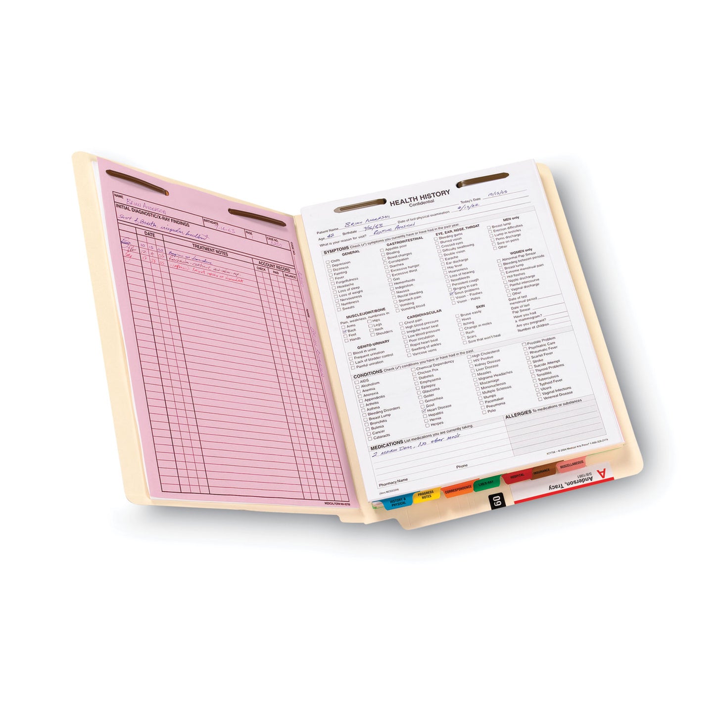 Smead End Tab Fastener Folders with Reinforced Straight Tabs, 14-pt Manila, 2 Fasteners, Letter Size, Manila Exterior, 50/Box (34215)