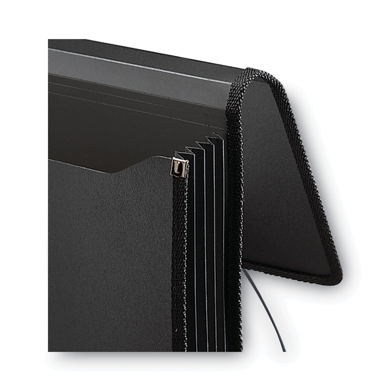 Smead Poly Premium Wallets, 5.25" Expansion, 1 Section, Elastic Cord Closure, Letter Size, Black (71500)