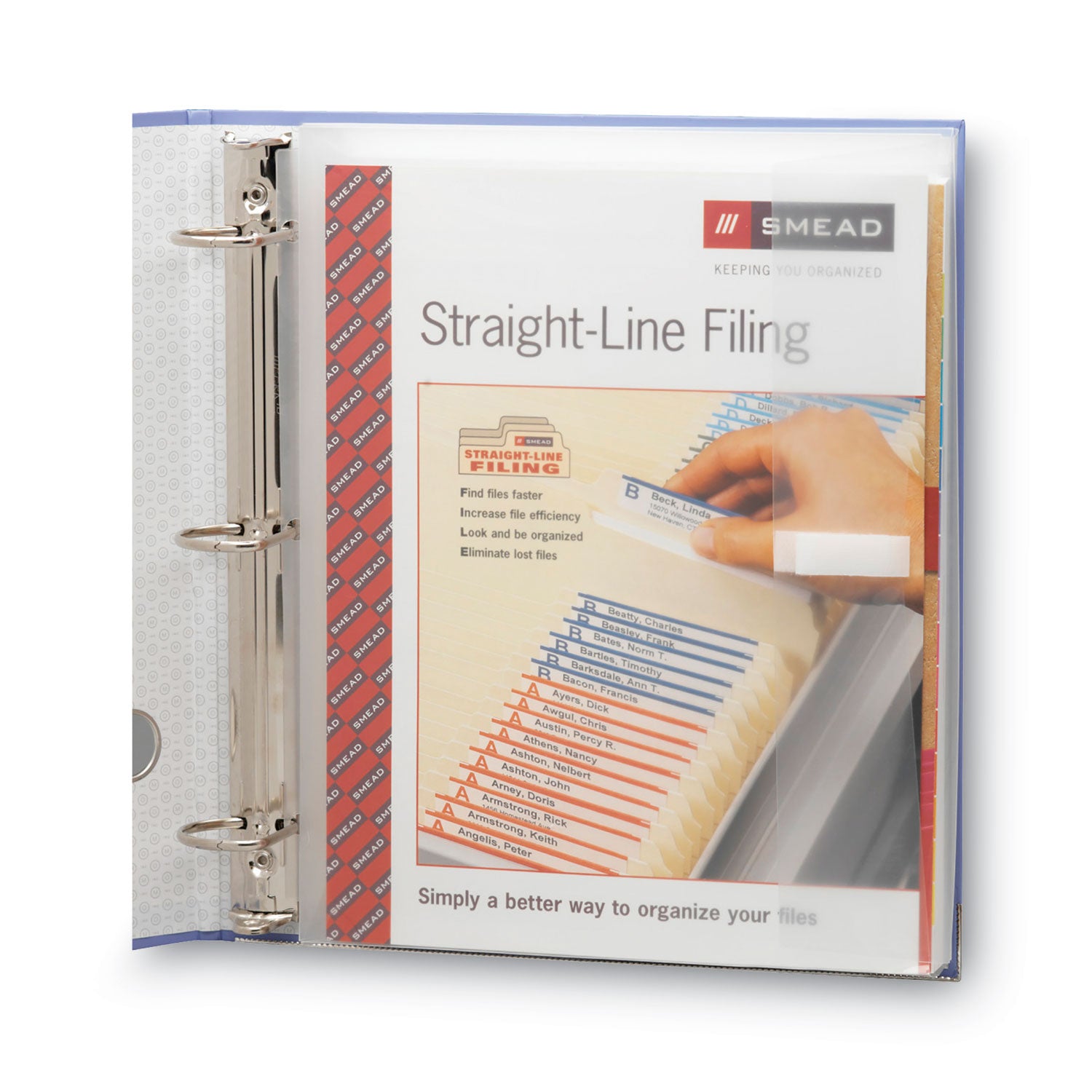 Smead Poly Ring Binder Pockets, 9 x 11.5, Clear, 3/Pack (89500)