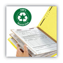 Smead Recycled Pressboard Classification Folders, 2" Expansion, 2 Dividers, 6 Fasteners, Letter Size, Yellow Exterior, 10/Box (14064)