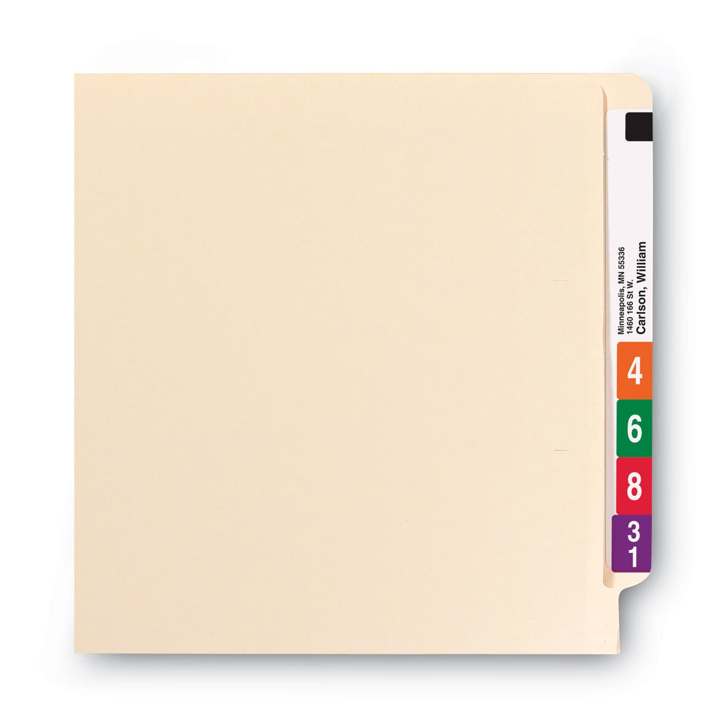 Smead Reinforced End Tab Fastener Folders, Antimicrobial Protection, 0.75" Expansion, 2 Fasteners, Letter Size, Manila, 50/Box (34116)