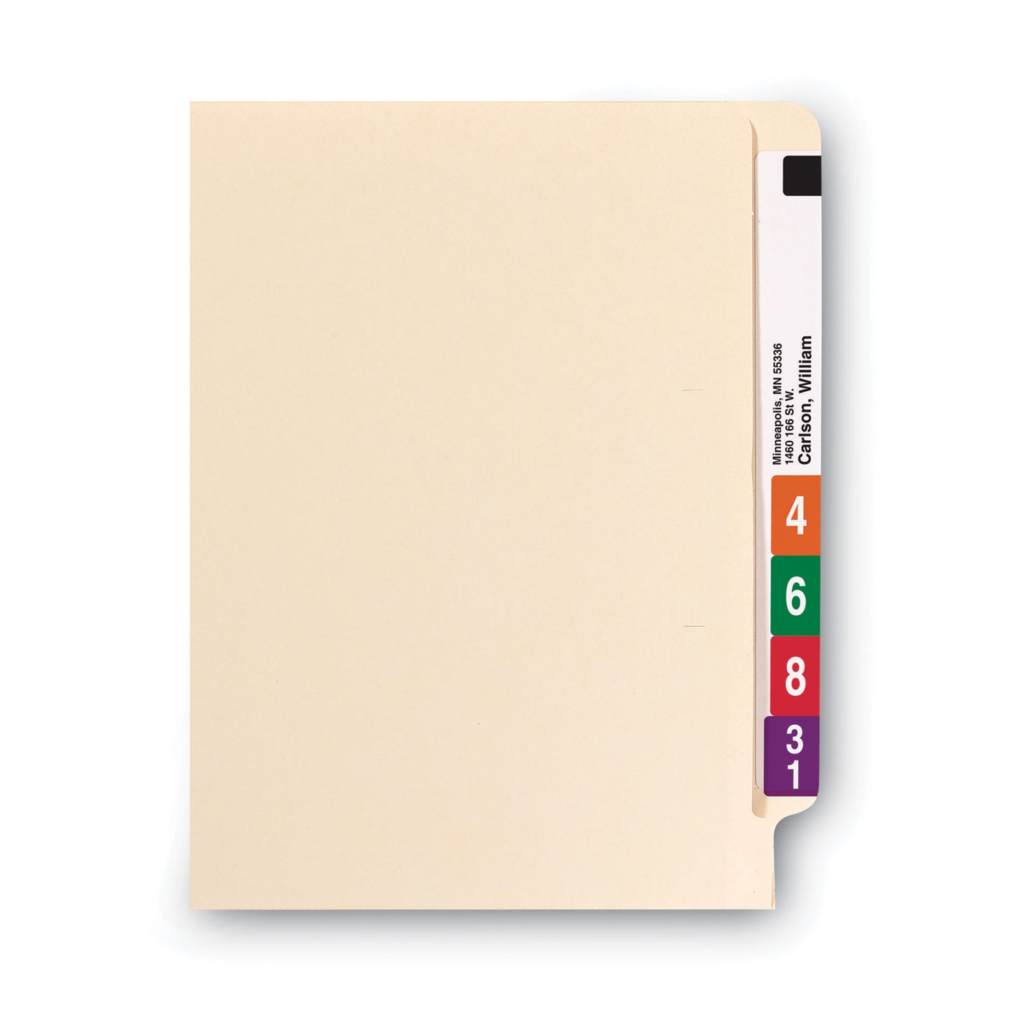 Smead Heavyweight Manila End Tab Folders, 9" High Front, Straight Tabs, Letter Size, 0.75" Expansion, Manila, 100/Box (24109)