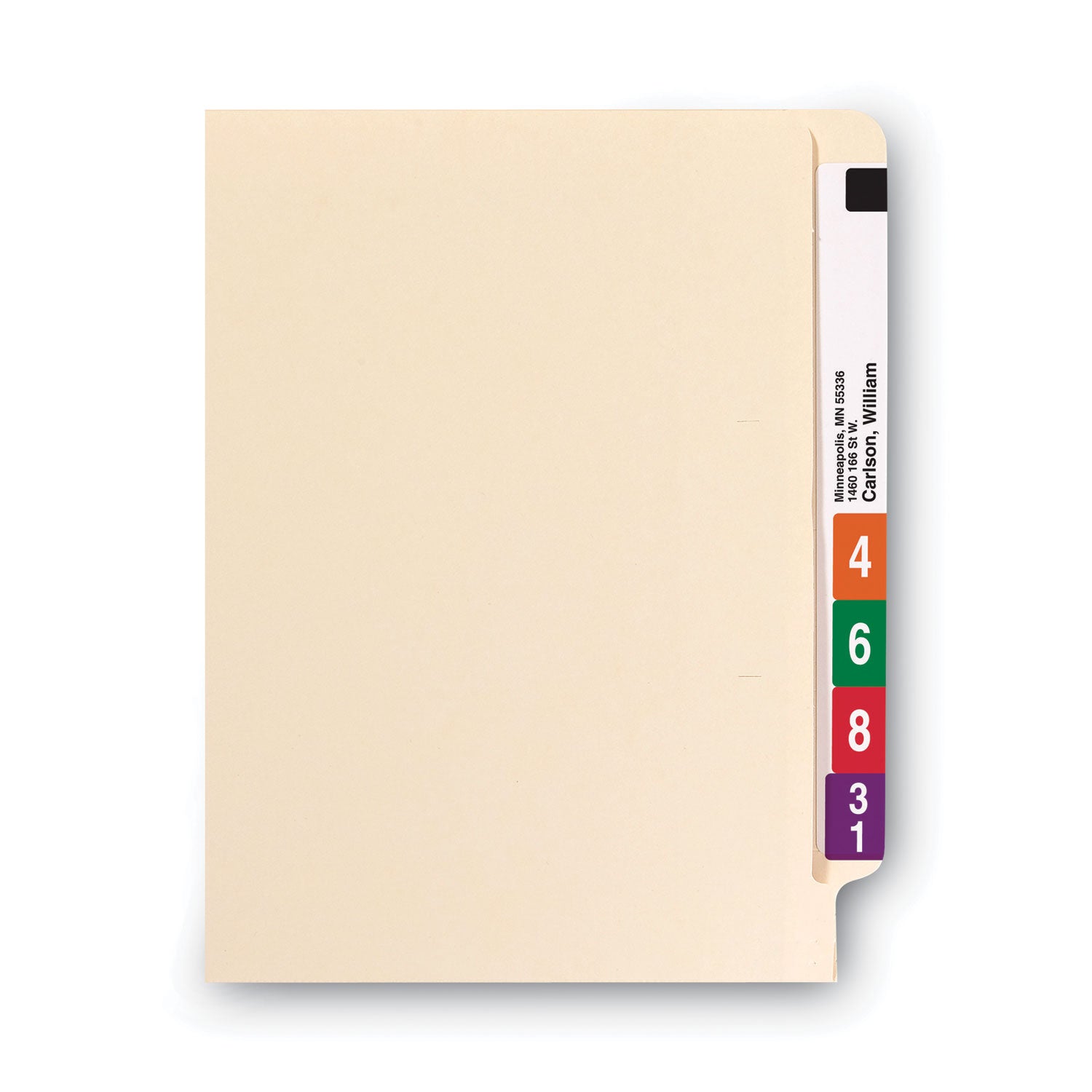 Smead Heavyweight Manila End Tab Folders, 9" High Front, Straight Tabs, Letter Size, 0.75" Expansion, Manila, 100/Box (24109)