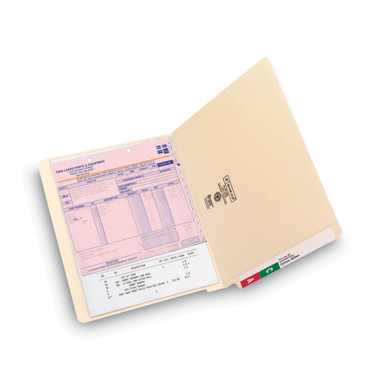 Smead Heavyweight Manila End Tab Folders, 9" High Front, Straight Tabs, Letter Size, 0.75" Expansion, Manila, 100/Box (24109)