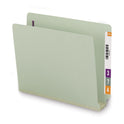 Smead End Tab Pressboard Classification Folders, Two SafeSHIELD Coated Fasteners, 3" Expansion, Letter Size, Gray-Green, 25/Box (34725)
