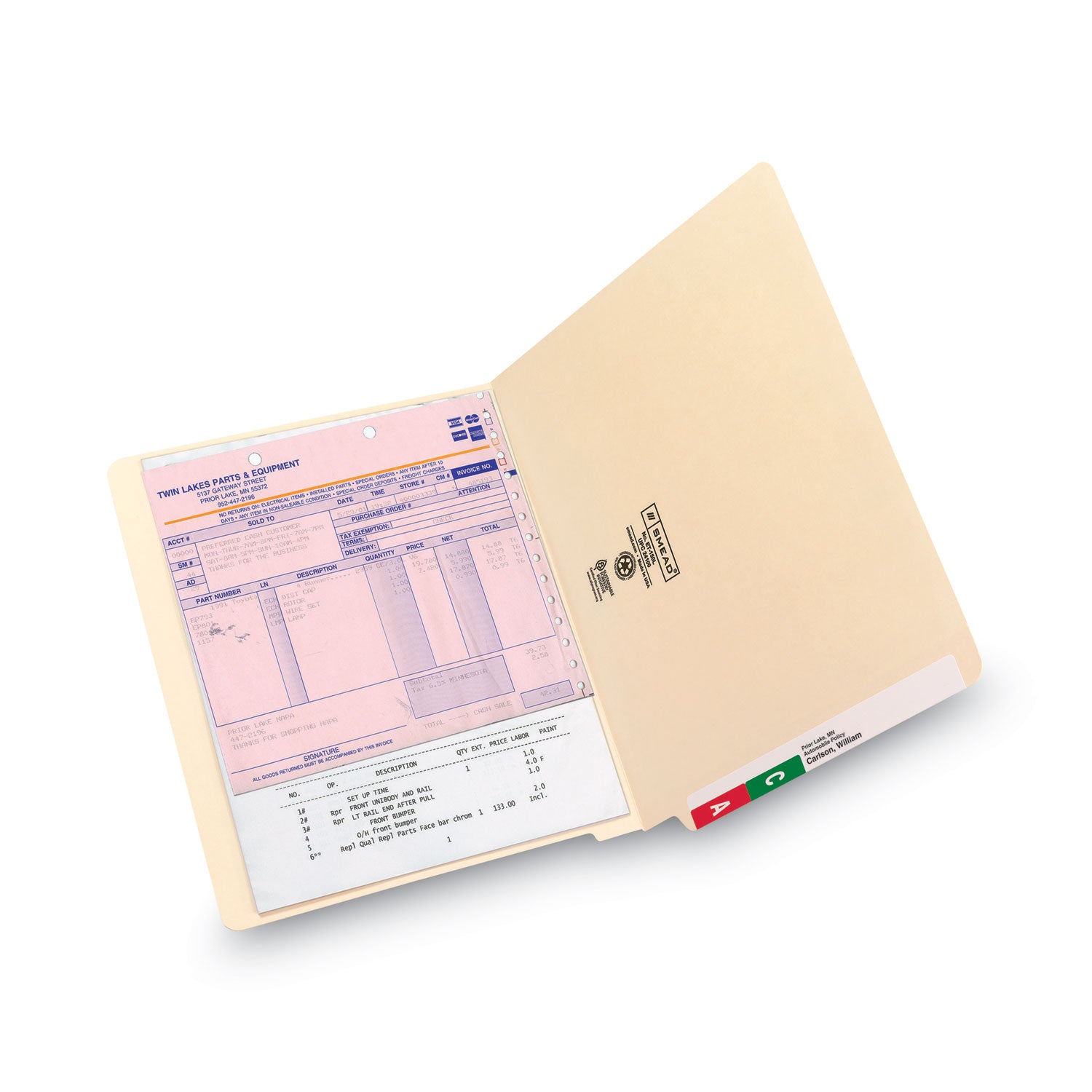 Smead Heavyweight Manila End Tab Folders, 9.5" High Front, Straight 1-Ply Tabs, Letter Size, 0.75" Expansion, Manila, 100/Box (24100)