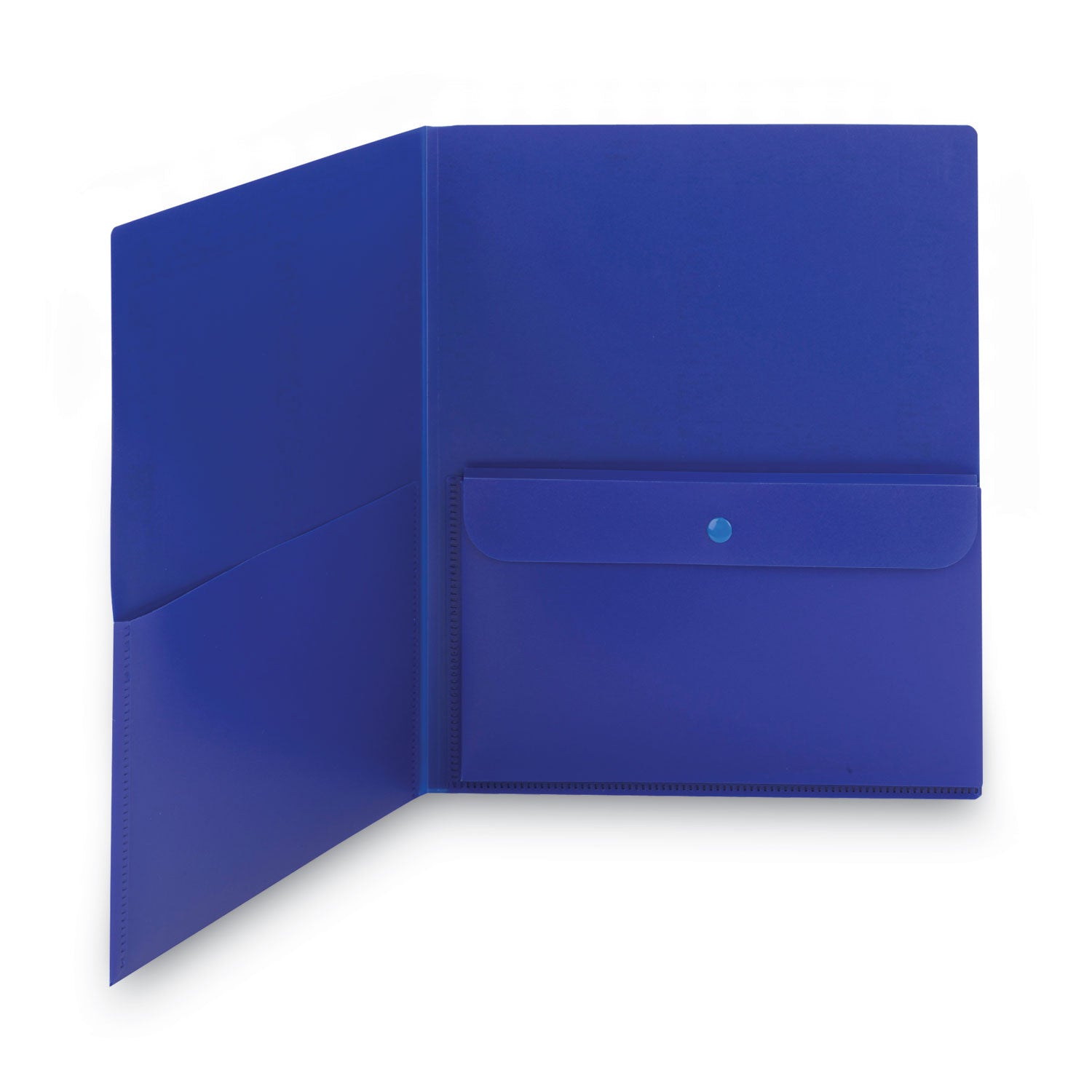 Smead Poly Two-Pocket Folder with Security Pocket, 11 x 8 1/2, Blue, 5/Pack (87701)