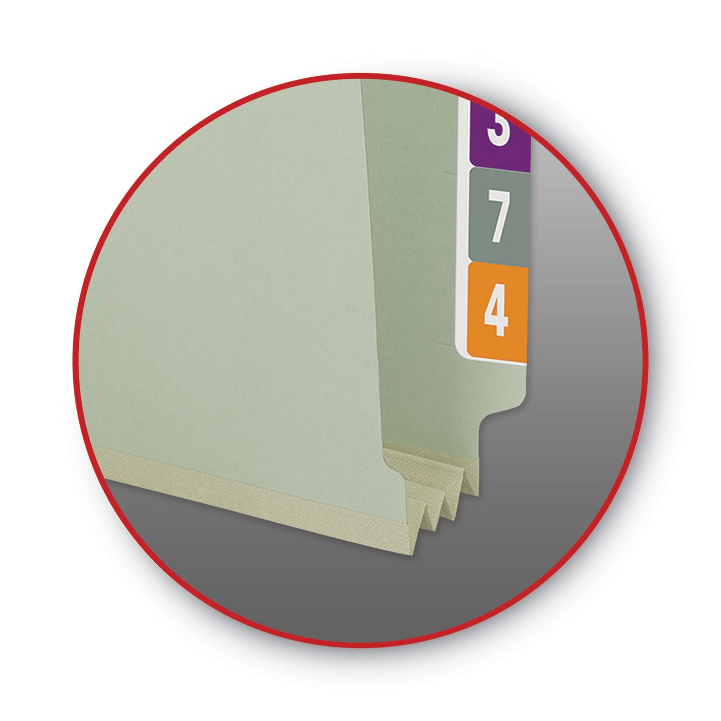 Smead End Tab Pressboard Classification Folders, Two SafeSHIELD Coated Fasteners, 3" Expansion, Letter Size, Gray-Green, 25/Box (34725)