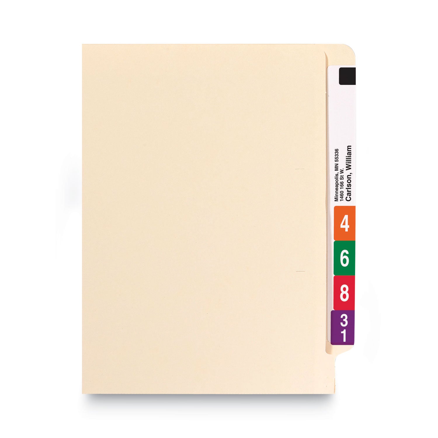 Smead Heavyweight Manila End Tab Folders, 9.5" High Front, Straight Tabs, Legal Size, 0.75" Expansion, Manila, 100/Box (27100)