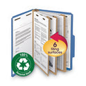 Smead Recycled Pressboard Classification Folders, 2" Expansion, 2 Dividers, 6 Fasteners, Letter Size, Dark Blue, 10/Box (14062)