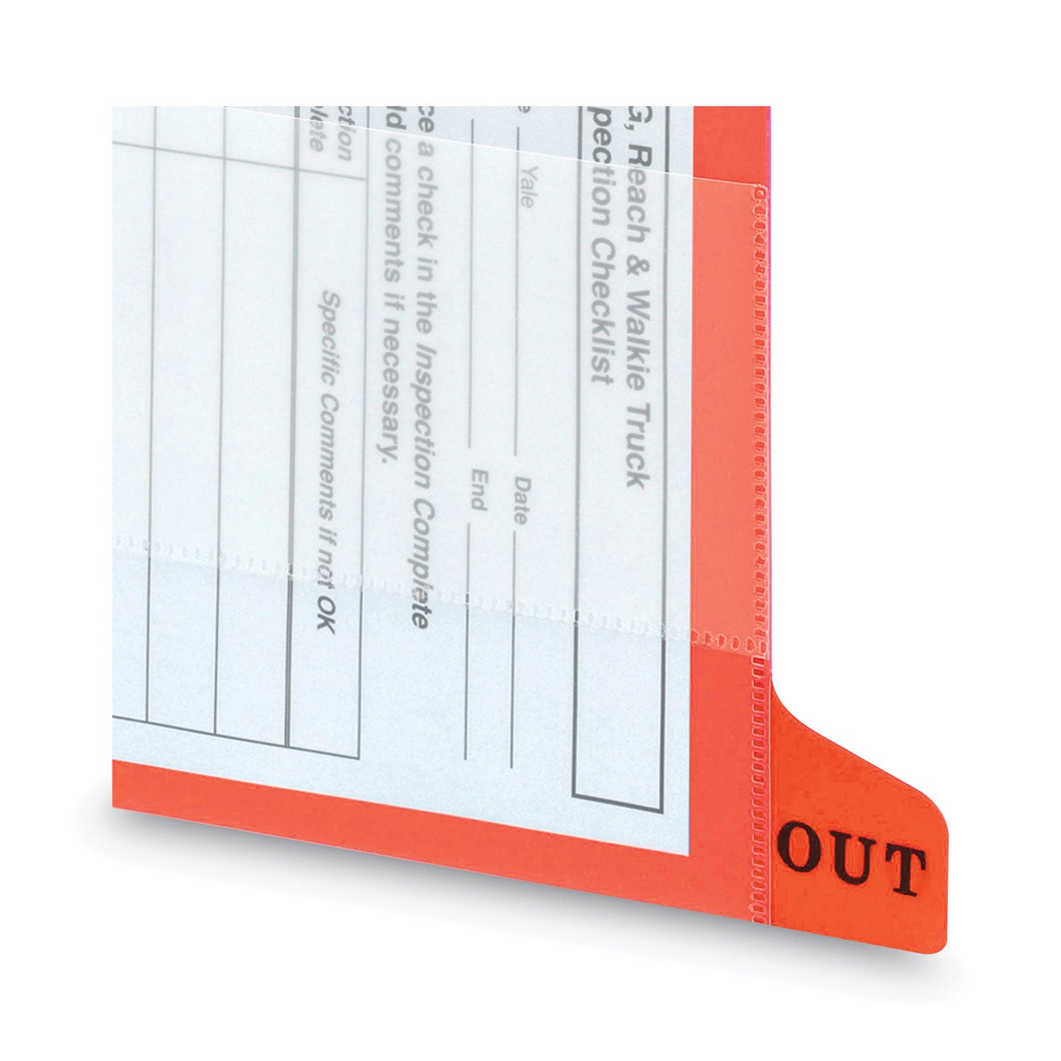 Smead Colored Poly Out Guides with Pockets, 1/3-Cut End Tab, Out, 8.5 x 11, Red, 25/Box (61950)