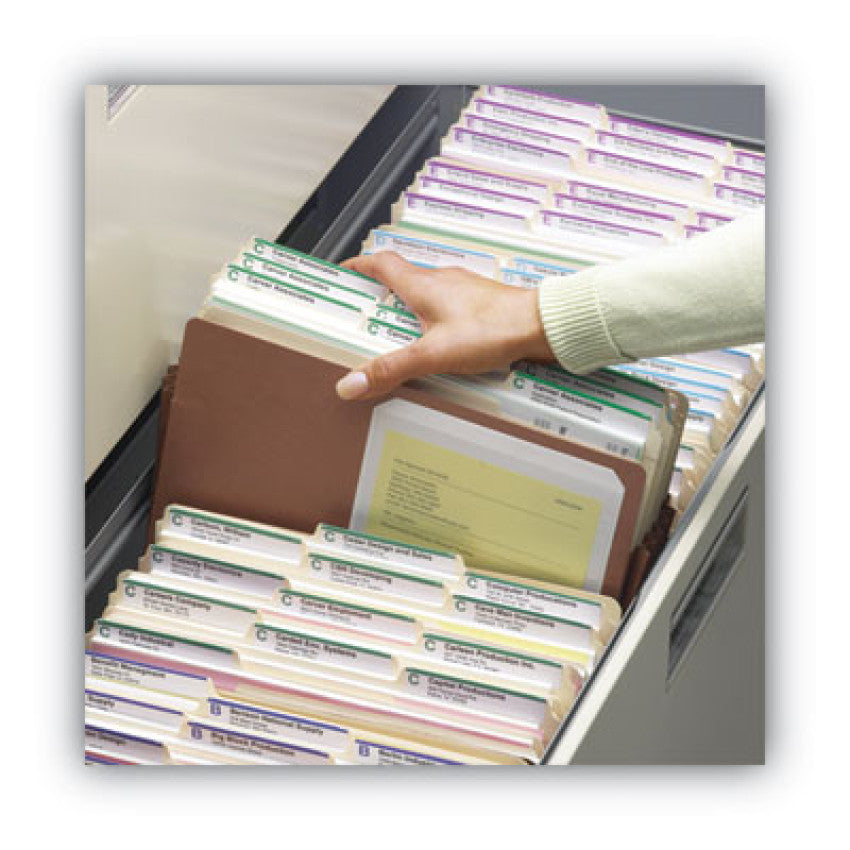 Redrope Drop-Front File Pockets with Fully Lined Gussets, 3.5" Expansion, Legal Size, Redrope, 10/Box