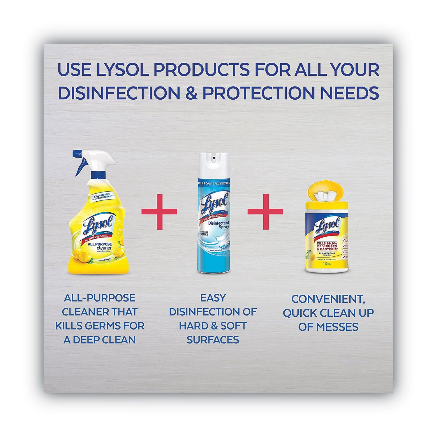 LYSOL Brand Ready-to-Use All-Purpose Cleaner, Lemon Breeze, 32 oz Spray Bottle (75352EA) - 2 Pack