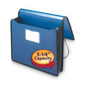 Smead Poly Premium Wallets, 5.25" Expansion, 1 Section, Elastic Cord Closure, Letter Size, Navy Blue (71503)