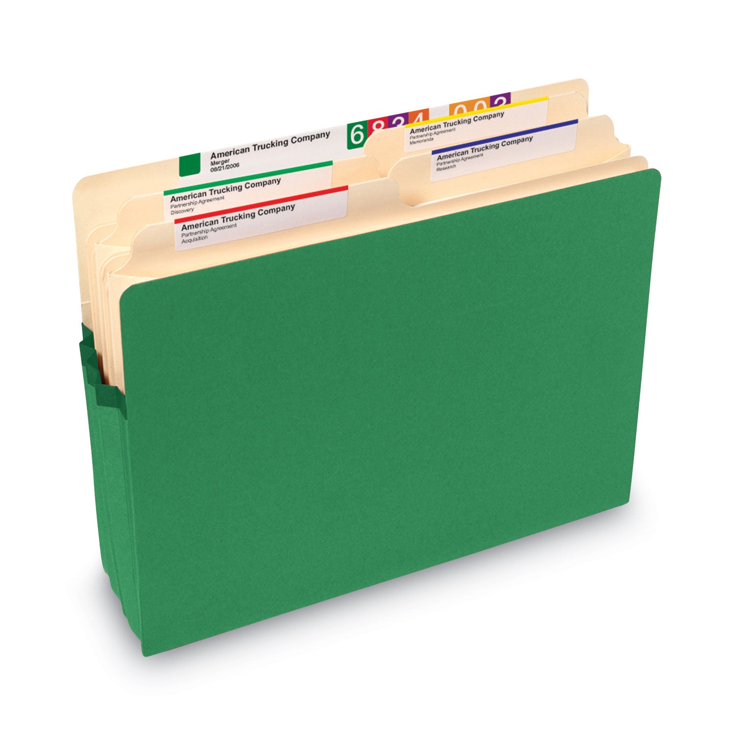 Smead Colored File Pockets, 1.75" Expansion, Letter Size, Green (73216)