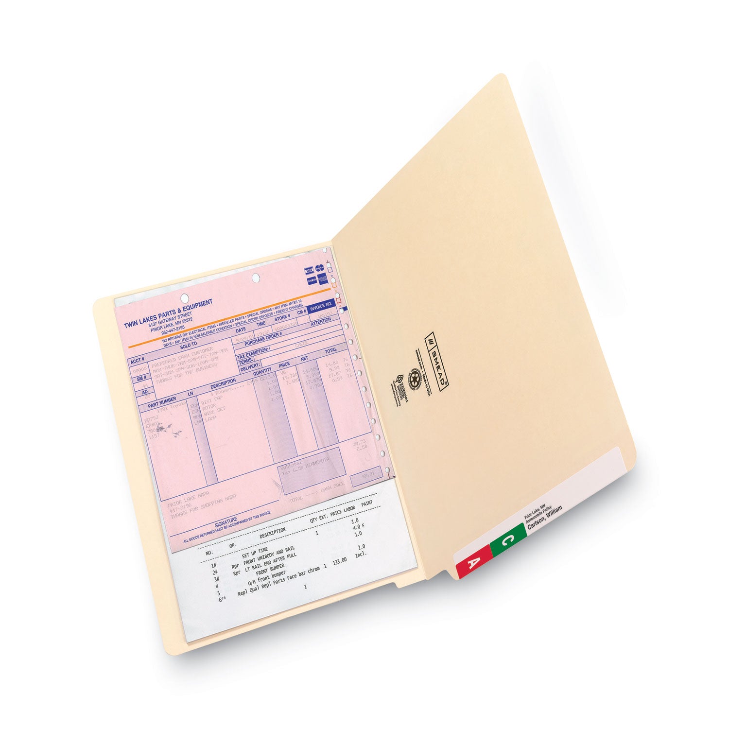 Smead Heavyweight Manila End Tab Folders, 9.5" High Front, Straight Tabs, Legal Size, 0.75" Expansion, Manila, 100/Box (27100)