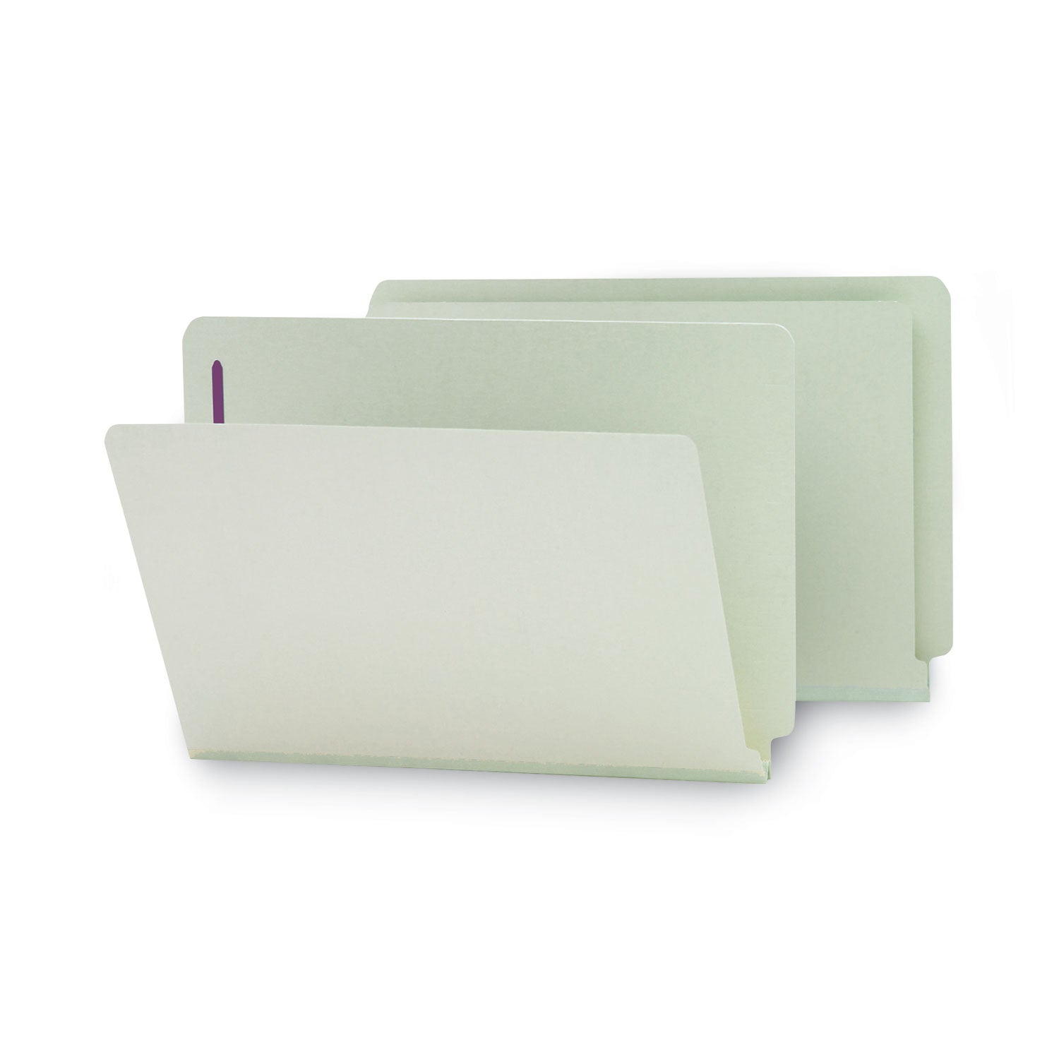 Smead End Tab Pressboard Classification Folders, Two SafeSHIELD Coated Fasteners, 1" Expansion, Legal Size, Gray-Green, 25/Box (37705)