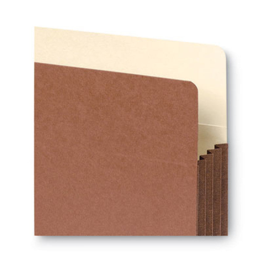 Redrope Drop-Front File Pockets with Fully Lined Gussets, 3.5" Expansion, Legal Size, Redrope, 10/Box