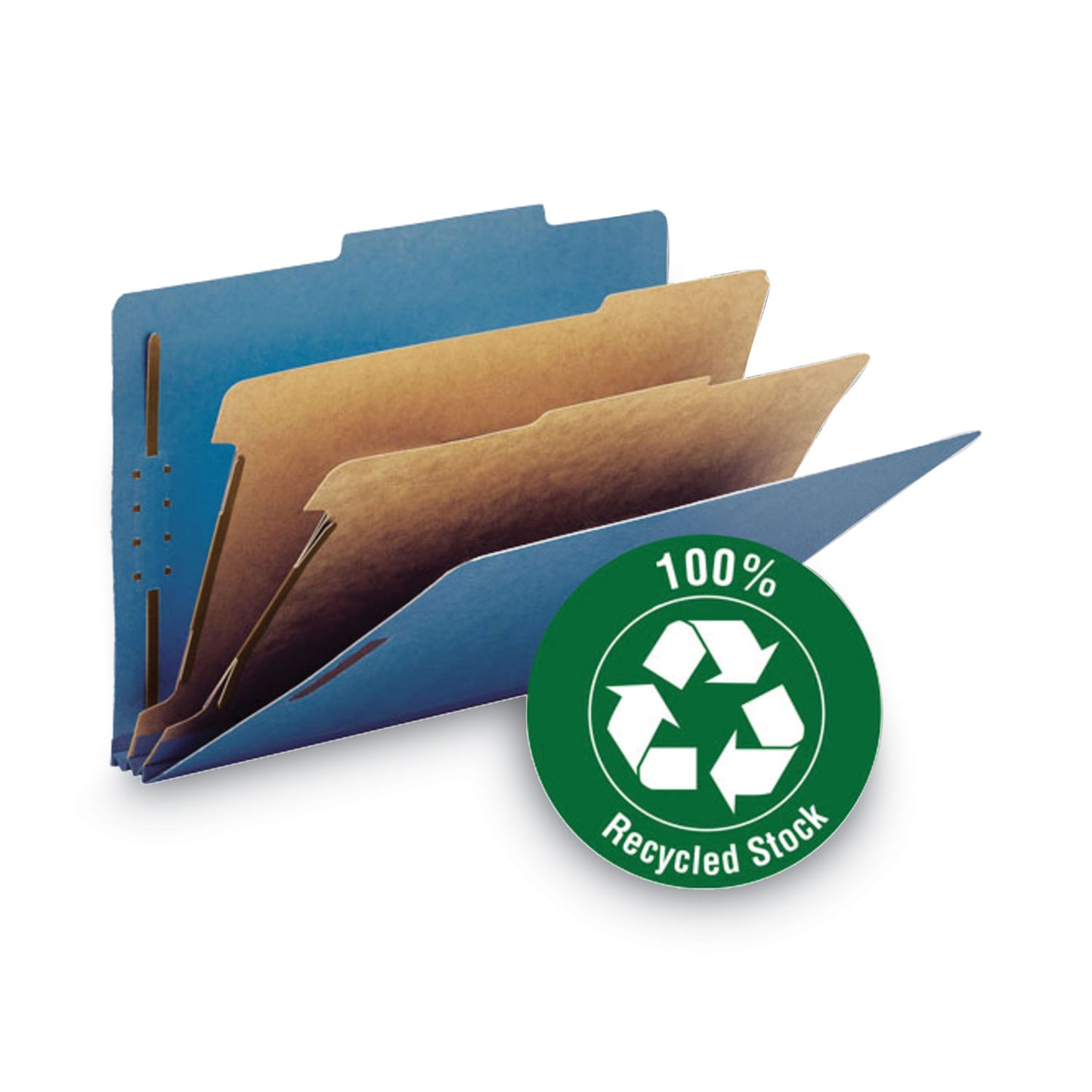Smead Recycled Pressboard Classification Folders, 2" Expansion, 2 Dividers, 6 Fasteners, Letter Size, Dark Blue, 10/Box (14062)