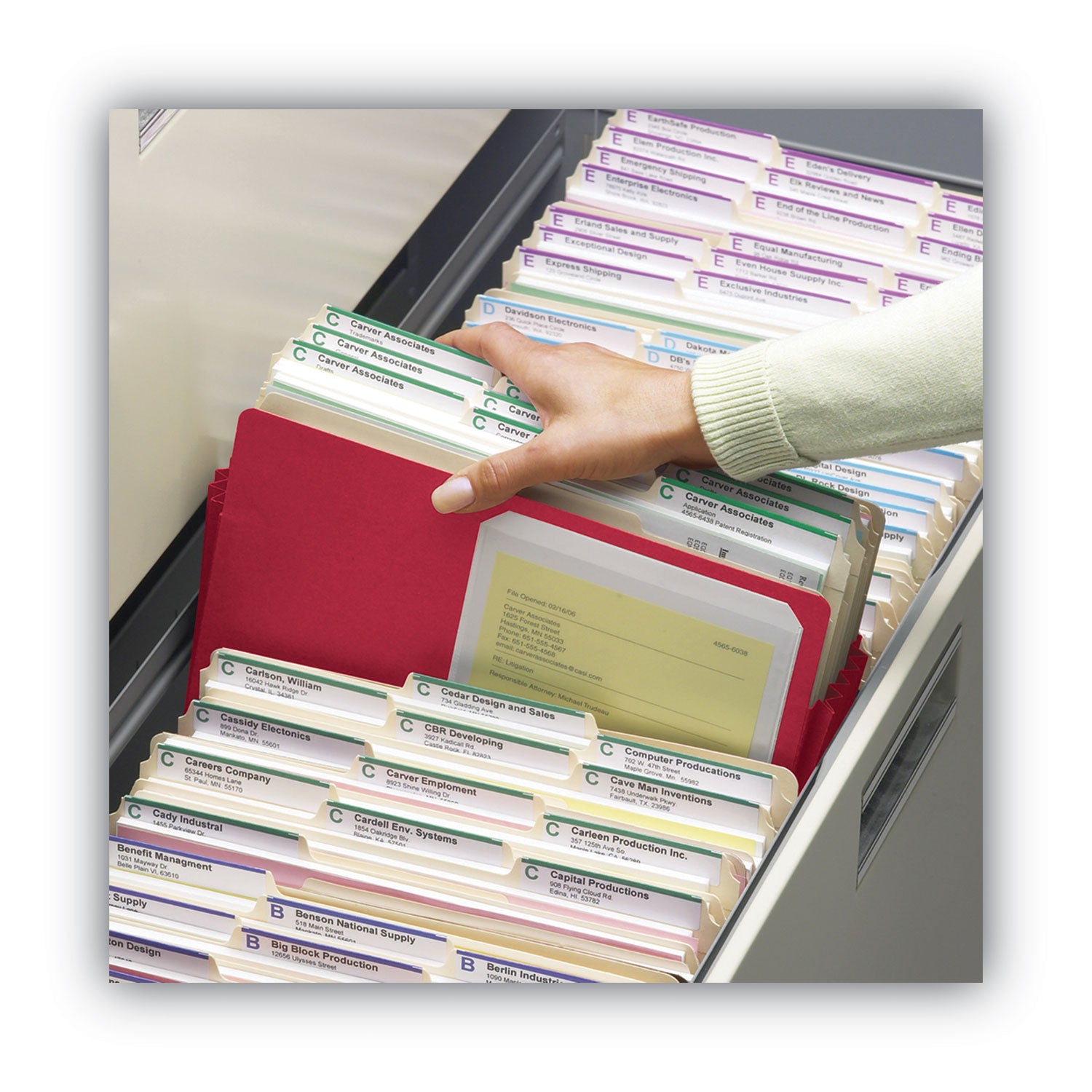 Smead Colored File Pockets, 3.5" Expansion, Letter Size, Red (73231)